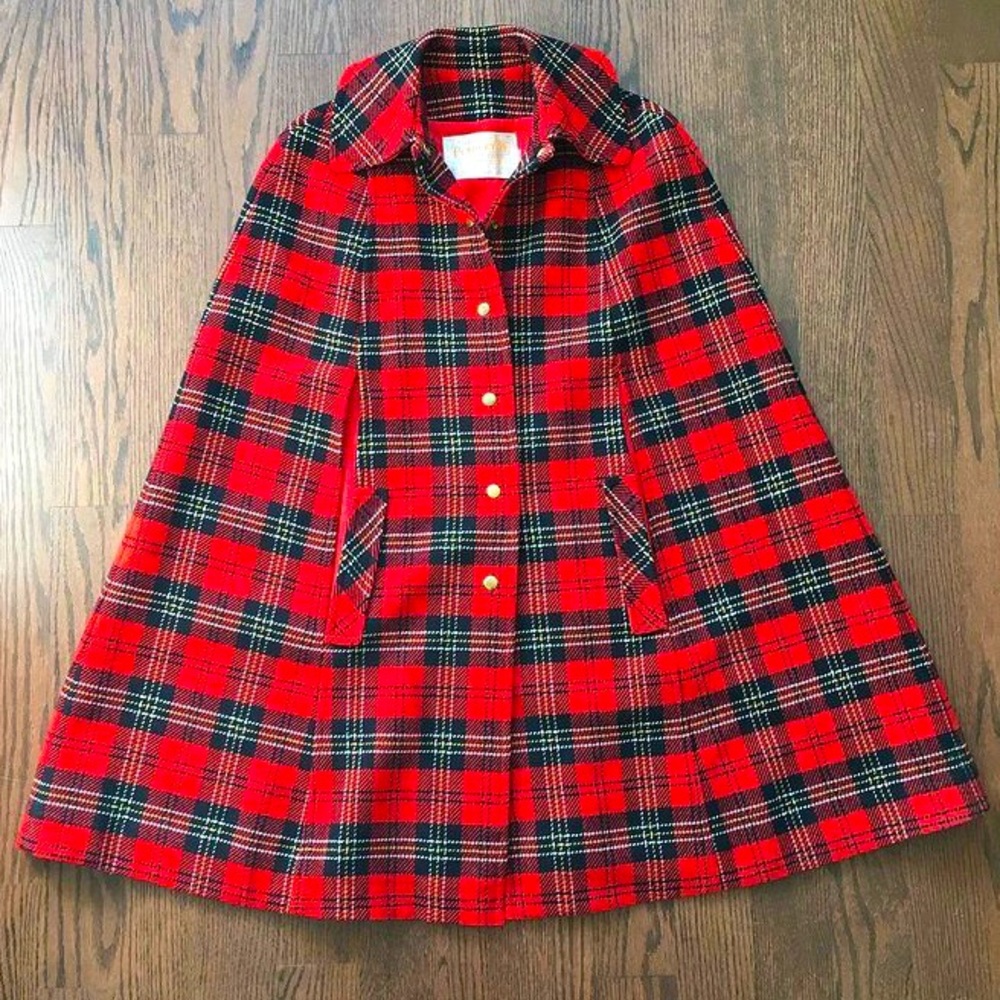 Vintage Pendleton Plaid Cape